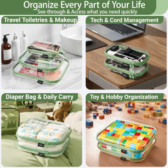 YQBRAO medium pouch with toiletries inside demonstrating easy security inspection benefit