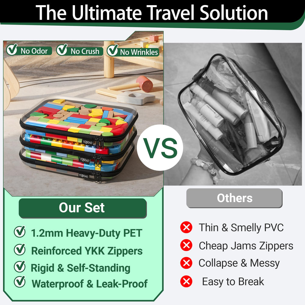YQBRAO open case with toiletries inside for easy packing and inspection benefit