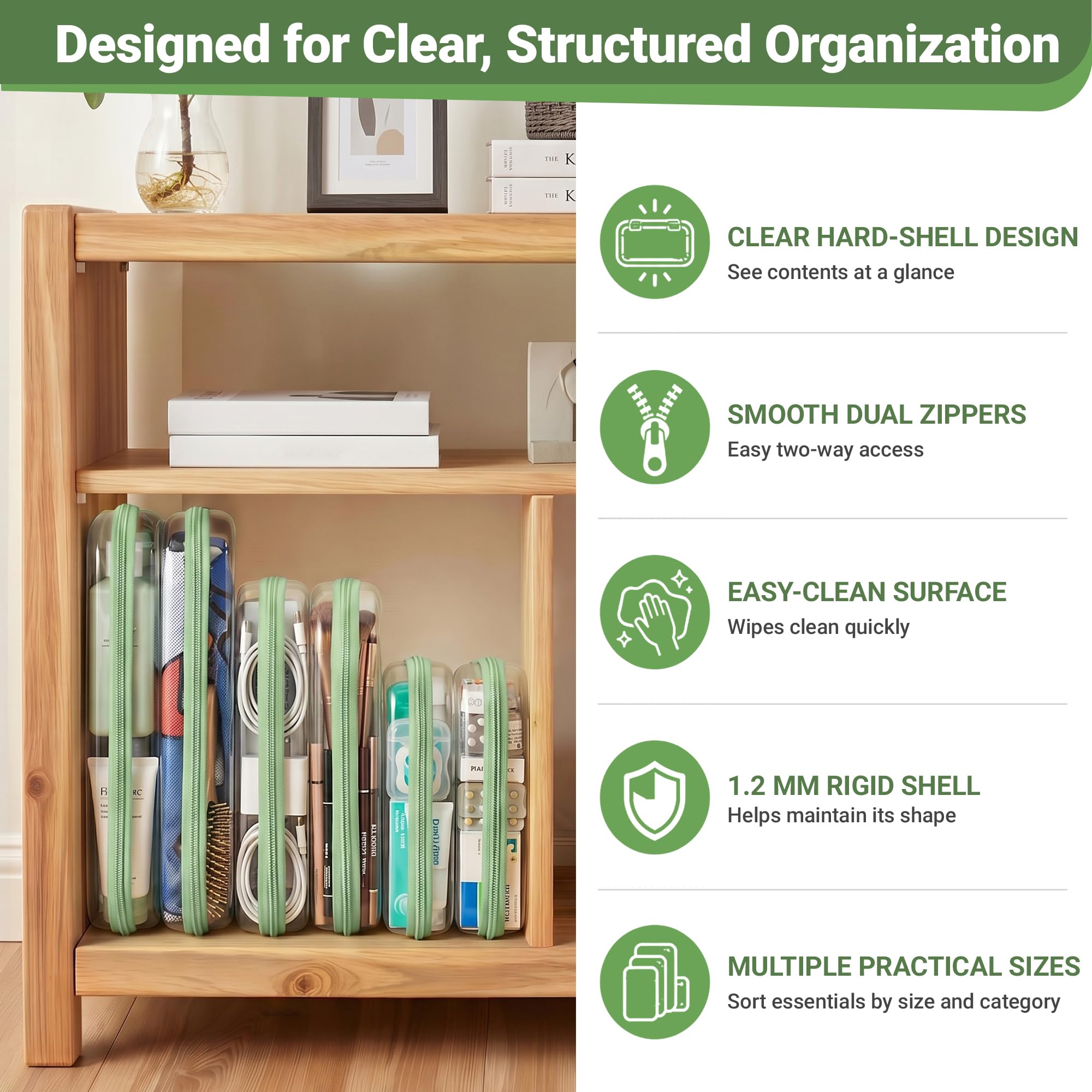 YQBRAO pouches in hand showing size and portability for on-the-go organization benefit
