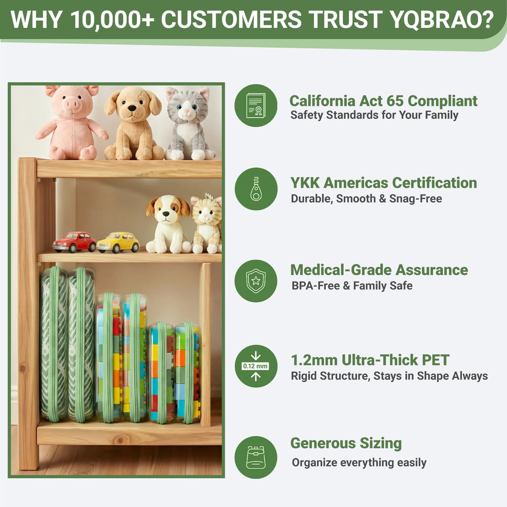 YQBRAO self-standing case on bathroom counter keeping items upright