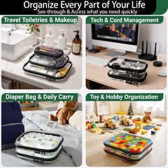 YQBRAO small pouches grouped to show compact organization advantage