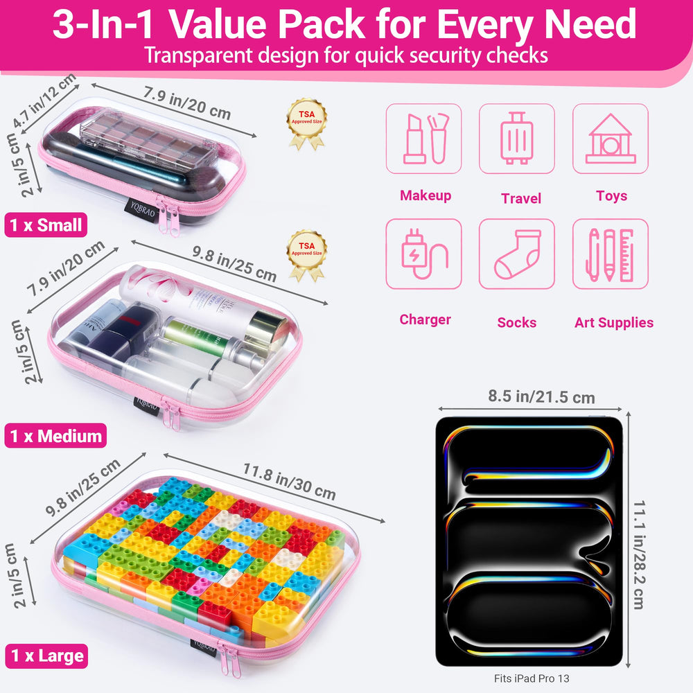 YQBRAO small case with makeup and cables showing tidy accessory storage