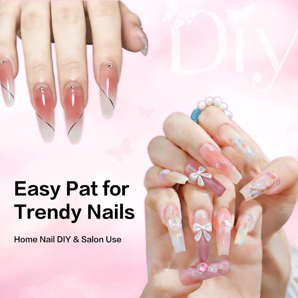 YSC cured nails ombre result displaying glossy finish and blended blush tones