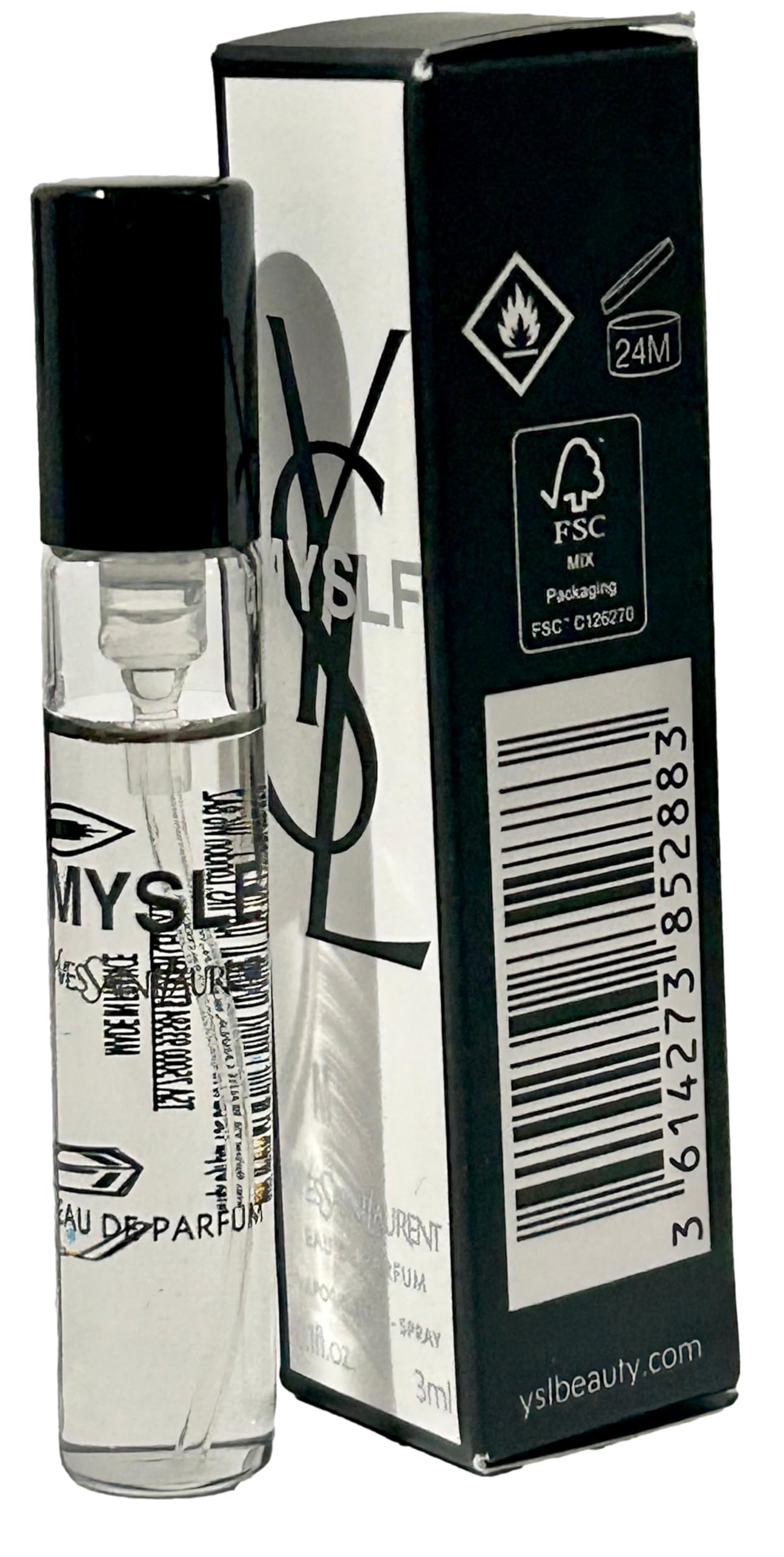 Yves Saint Laurent glass close-up highlighting sturdy premium finish