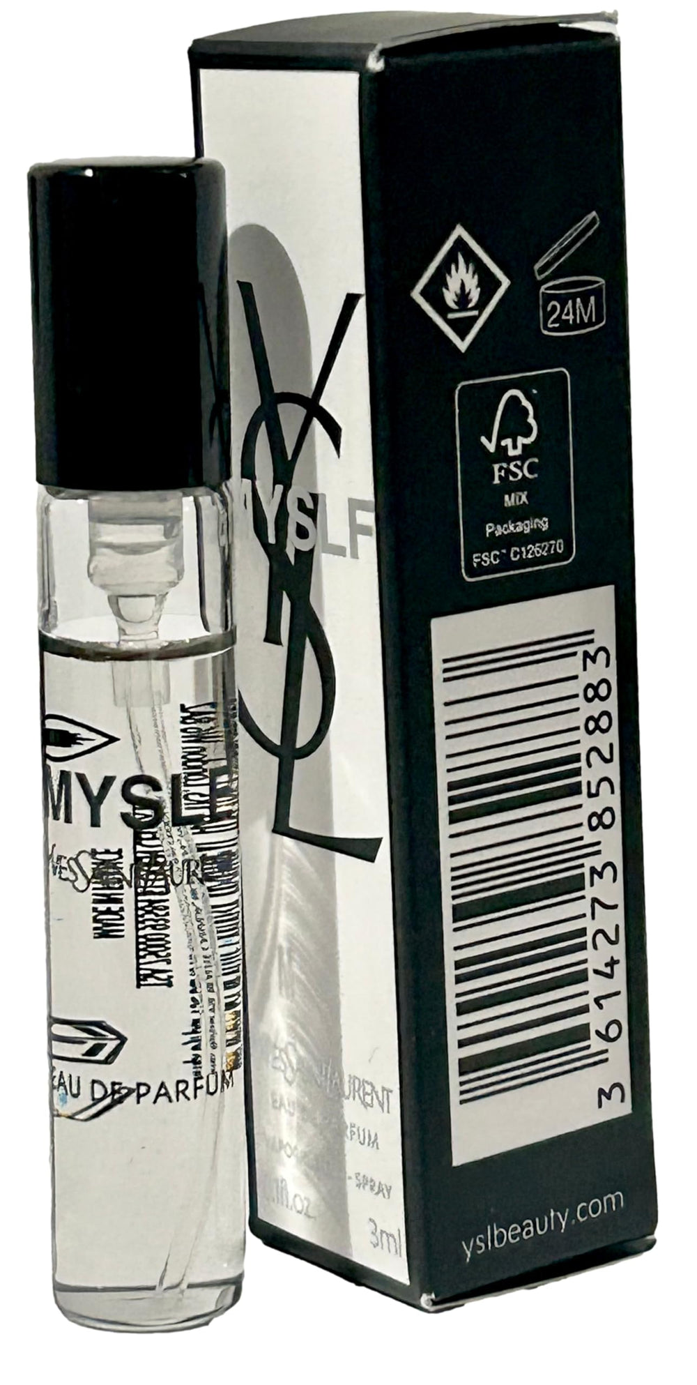 Yves Saint Laurent glass close-up highlighting sturdy premium finish