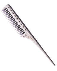 Y.S.PARK white teasing comb front view for reliable salon volume