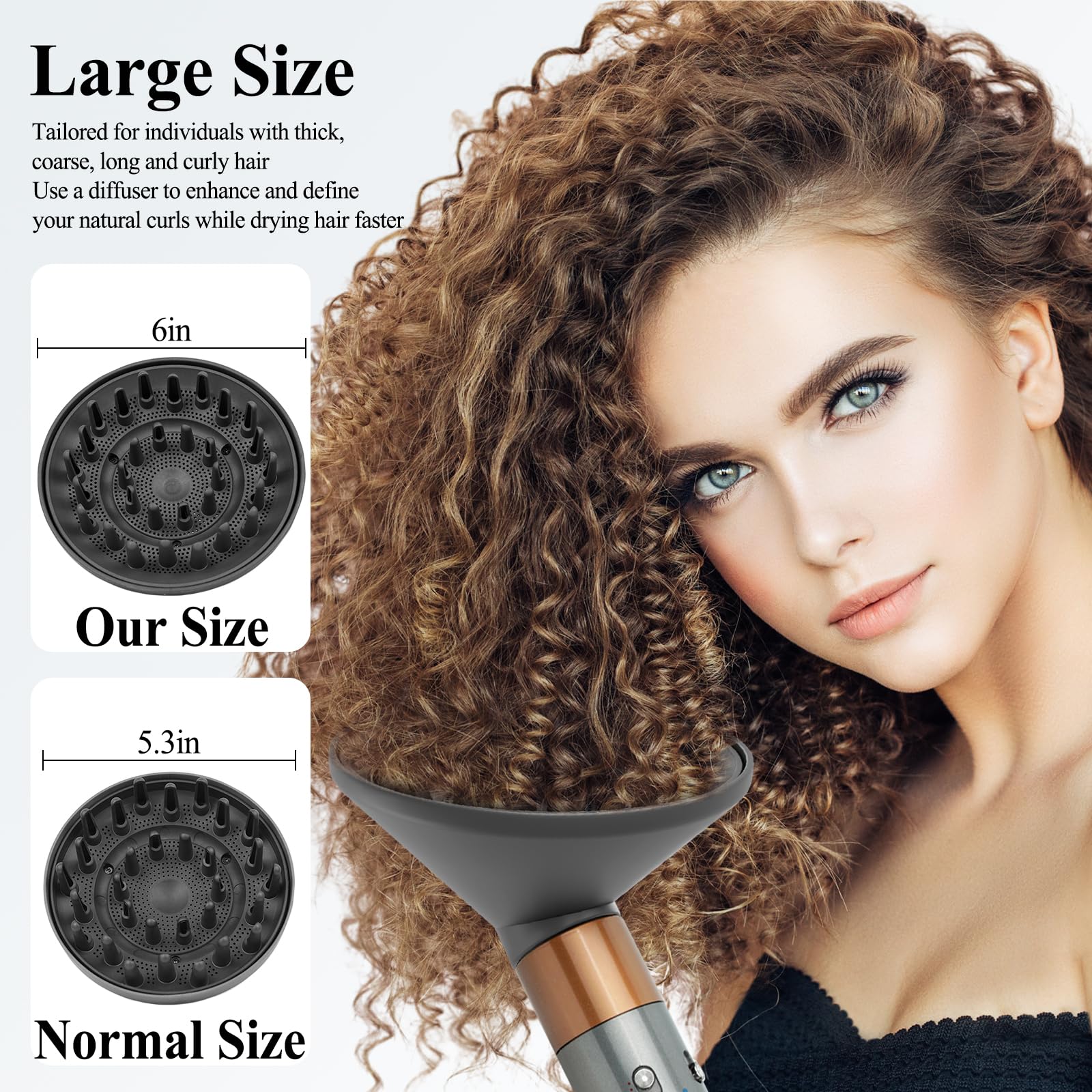 YTCHYYSK diffuser close-up of prongs that gently separate strands and reduce frizz