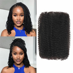 YuDragonFt front packaging showing 100% human afro kinkys bulk, clear product benefit