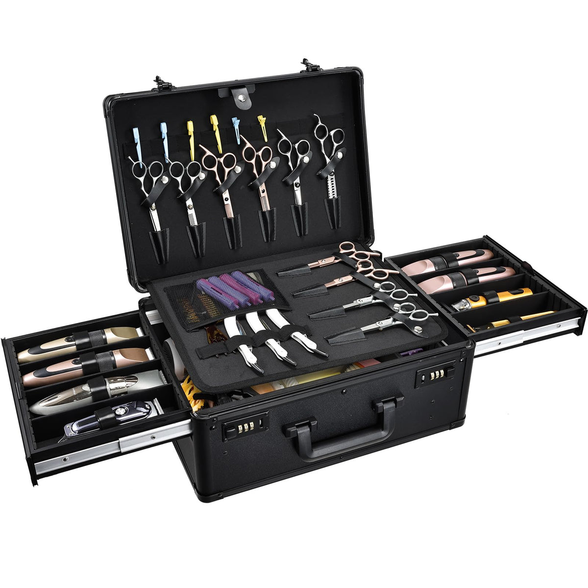 Yueieoun case exterior showing durable aluminum and reinforced corners, protecting tools