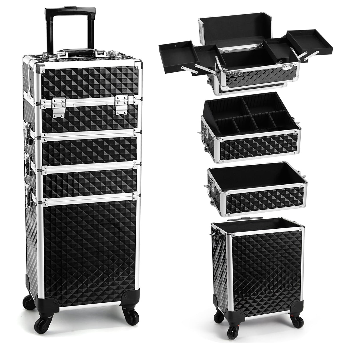 Yueieoun front view closed train case showing compact protection and mobility