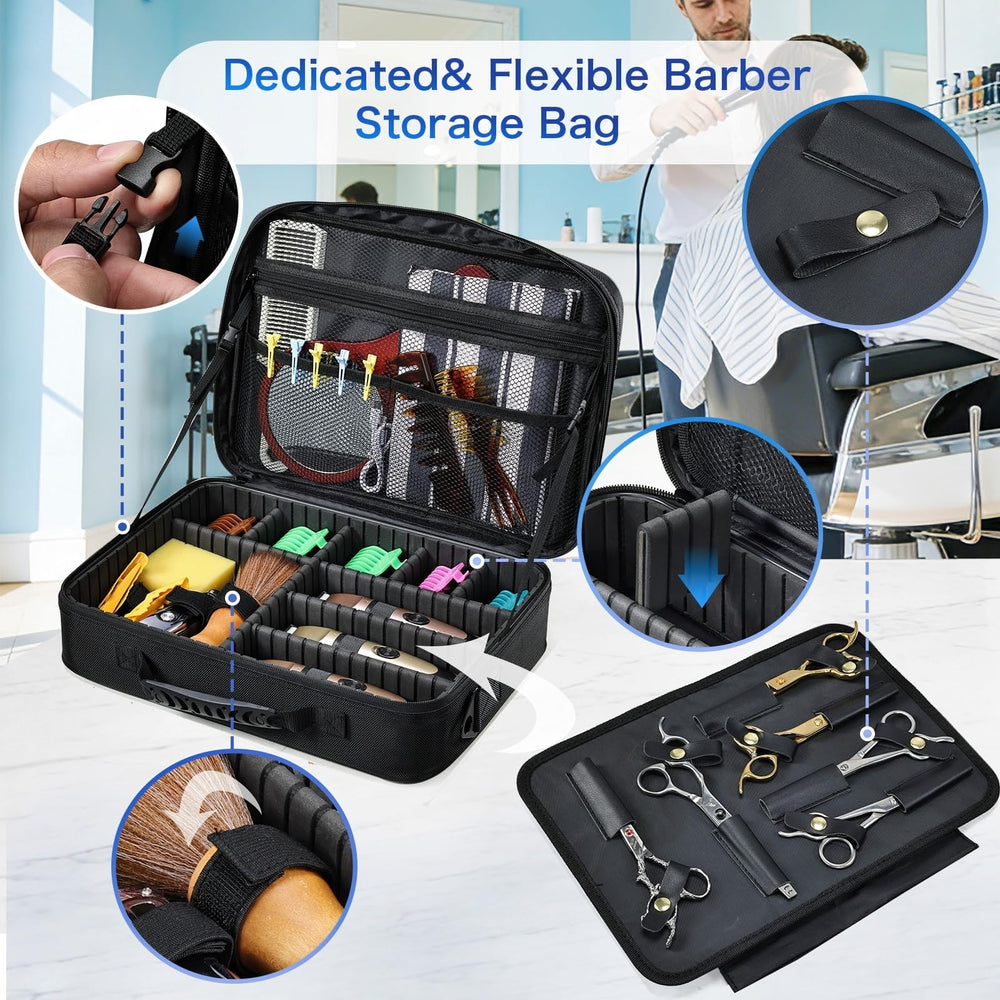 Yueieoun being carried by a mobile barber, improving on-the-go organization and efficiency