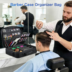 Yueieoun open interior displaying clippers, mesh pockets, and customizable dividers for neat storage