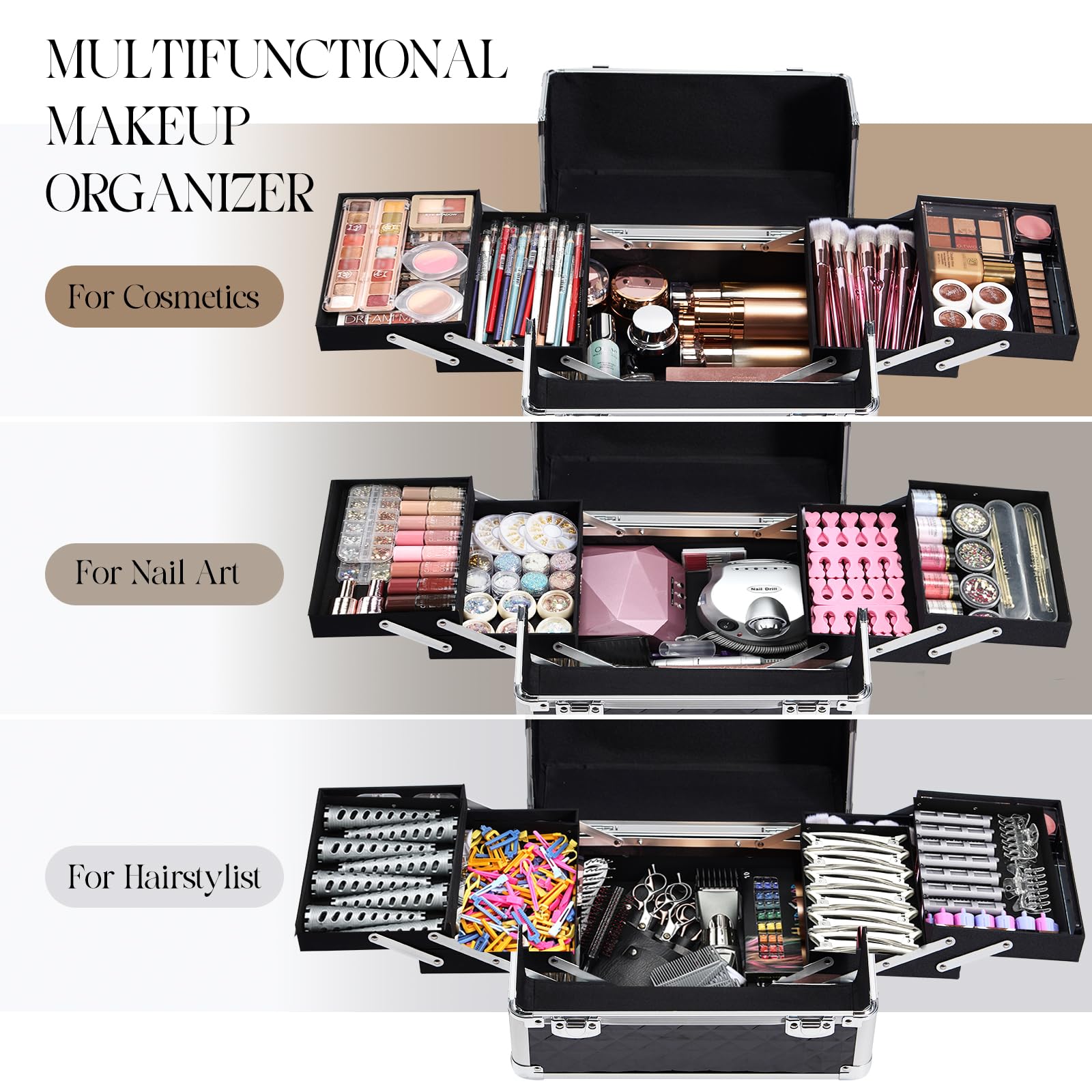 Yueieoun top compartment used as daily carry case for quick touch-ups