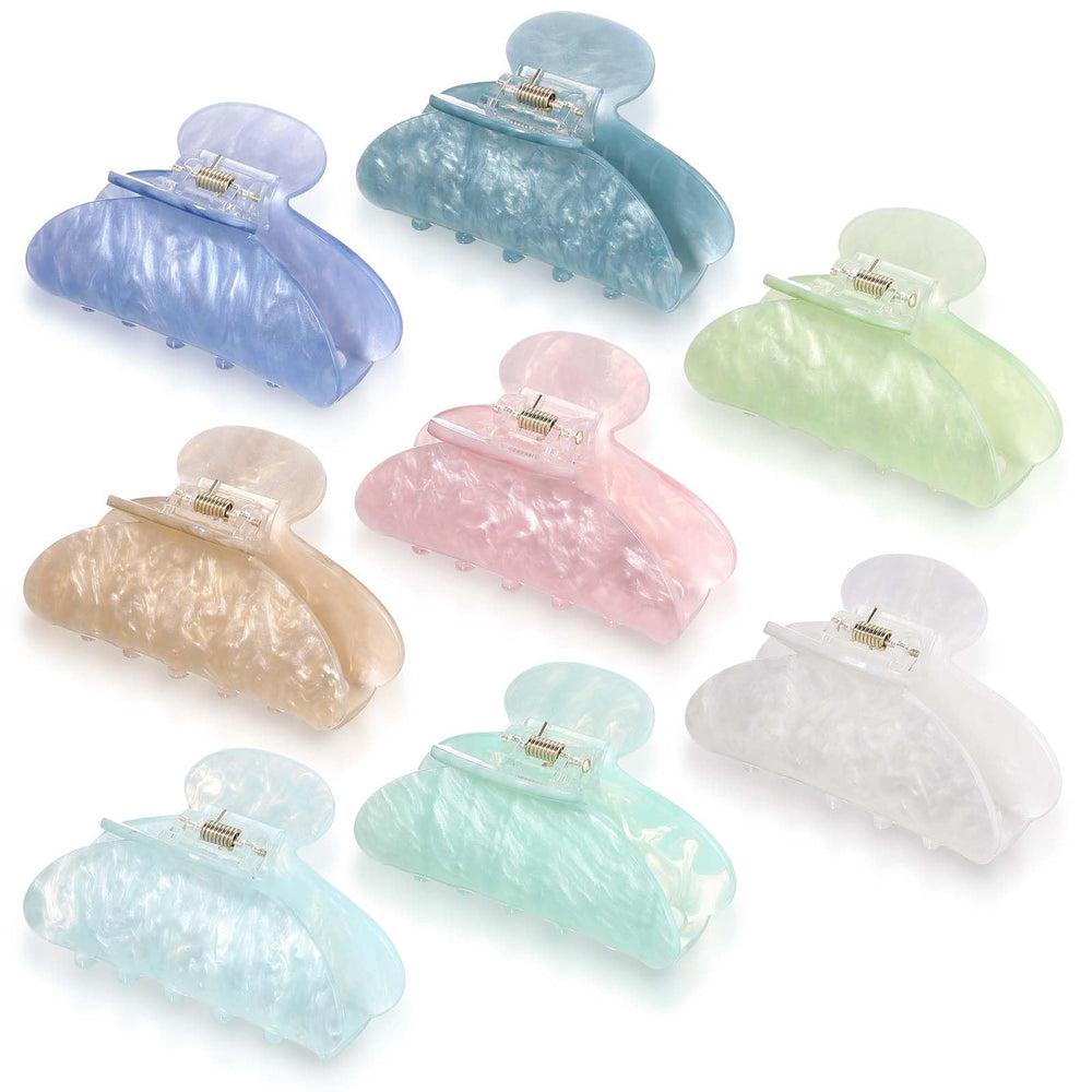 Yuxung front view of multicolor clip set showing vibrant marble finish and variety