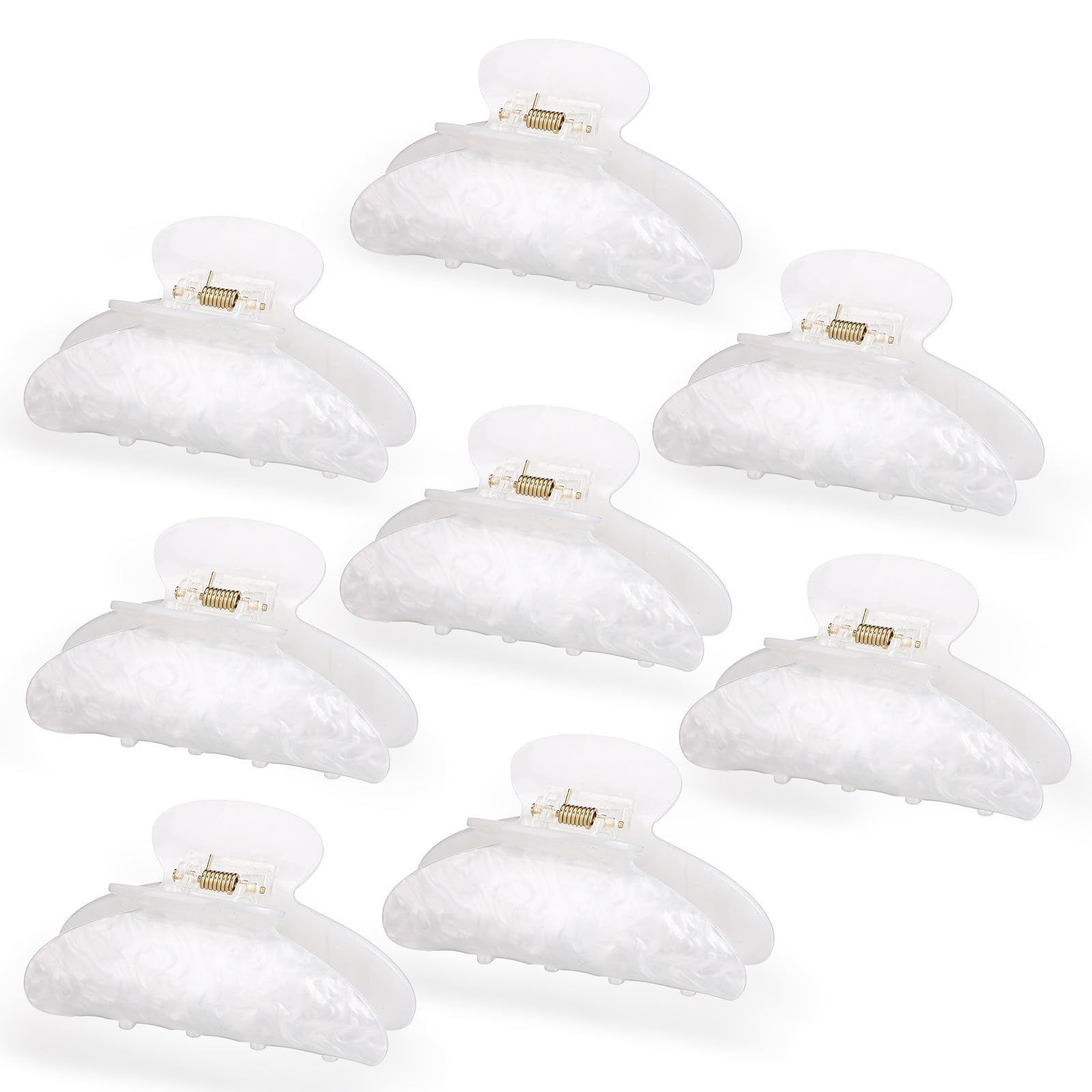 Yuxung glossy white clips front view showing clean design and convenience
