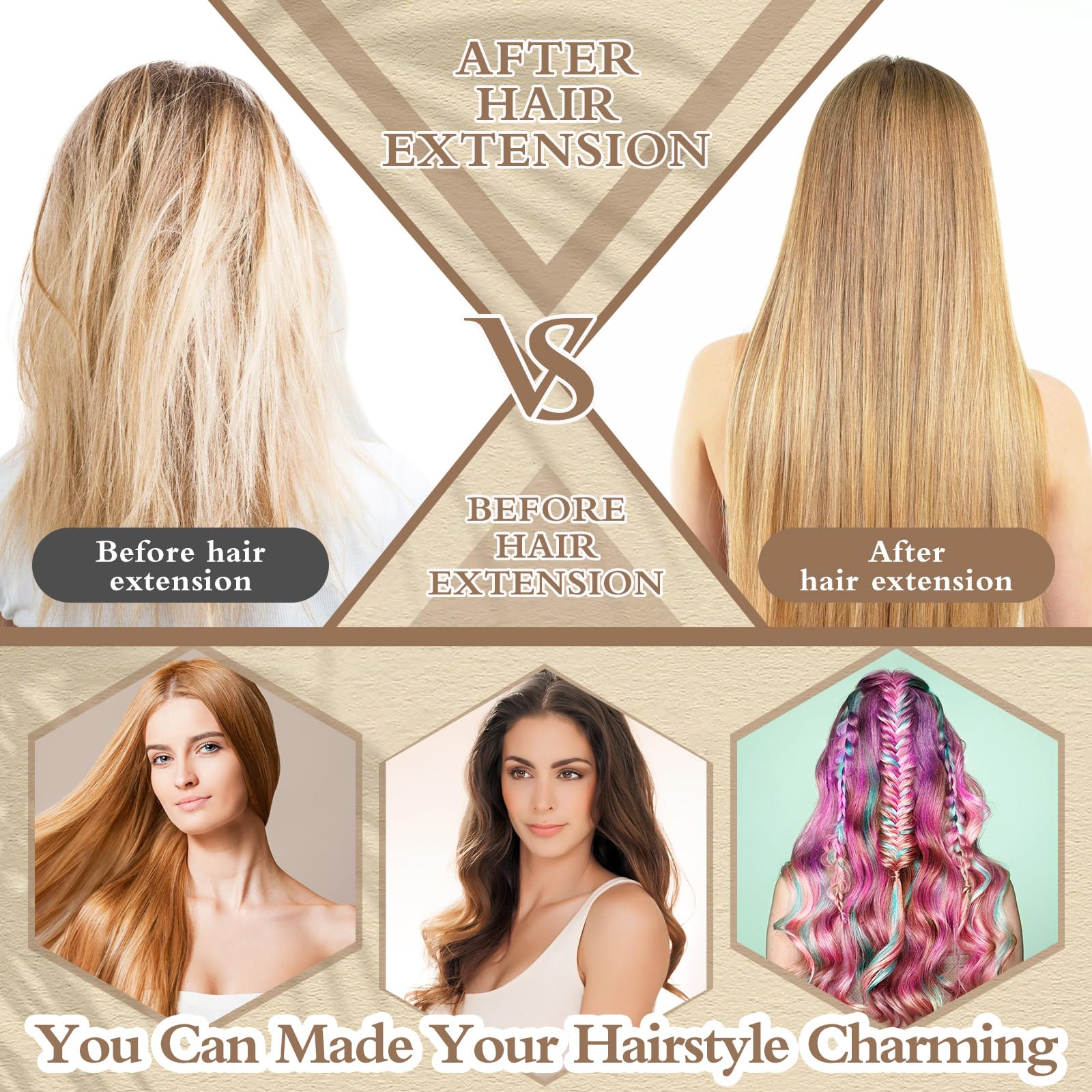 Yuxung kit in use attaching micro rings to hair, demonstrates ease and professional finish