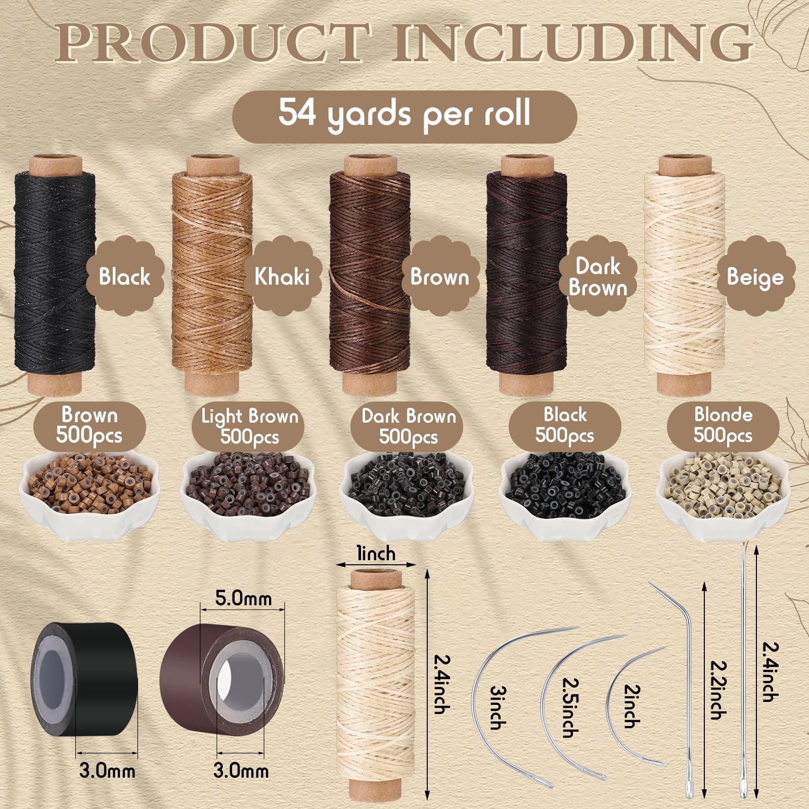 Yuxung close-up of multicolor silicone-lined aluminum beads, protects hair while securing extensions
