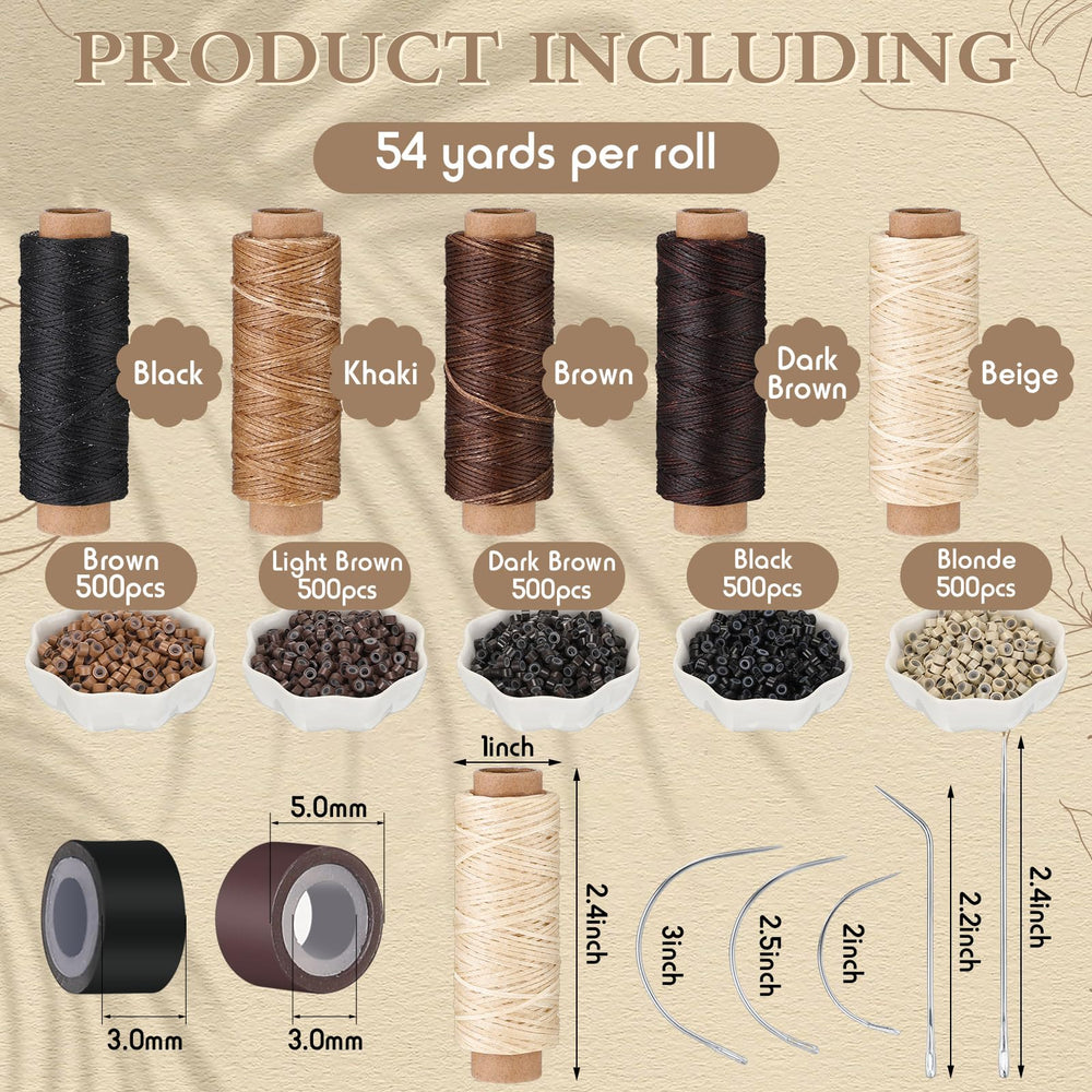Yuxung close-up of multicolor silicone-lined aluminum beads, protects hair while securing extensions