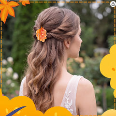 Yuxung small fall leaf clip clipped on a braid adding decorative autumn detail