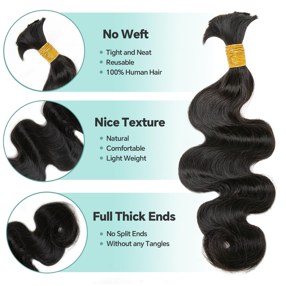 YWIGS body wave close-up showing soft texture and easy-to-braid fibers
