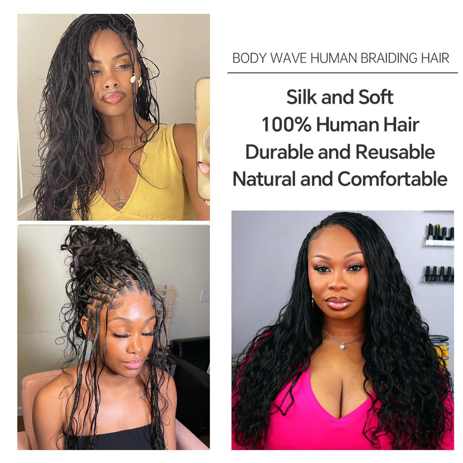 YWIGS 20-inch bundle laid flat showing full length and drape for styling