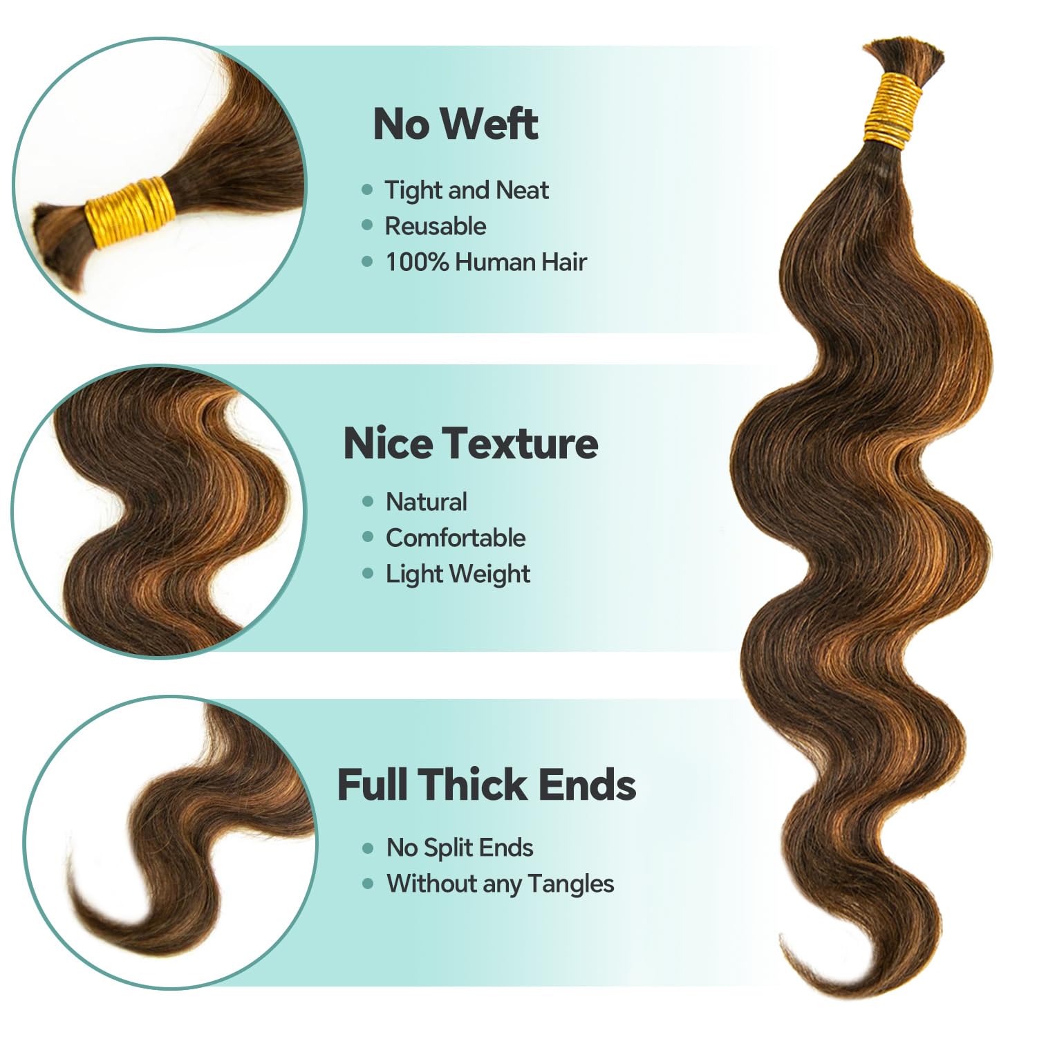 Y WIGS close-up of body wave texture highlighting soft, tangle-resistant feel and easy styling