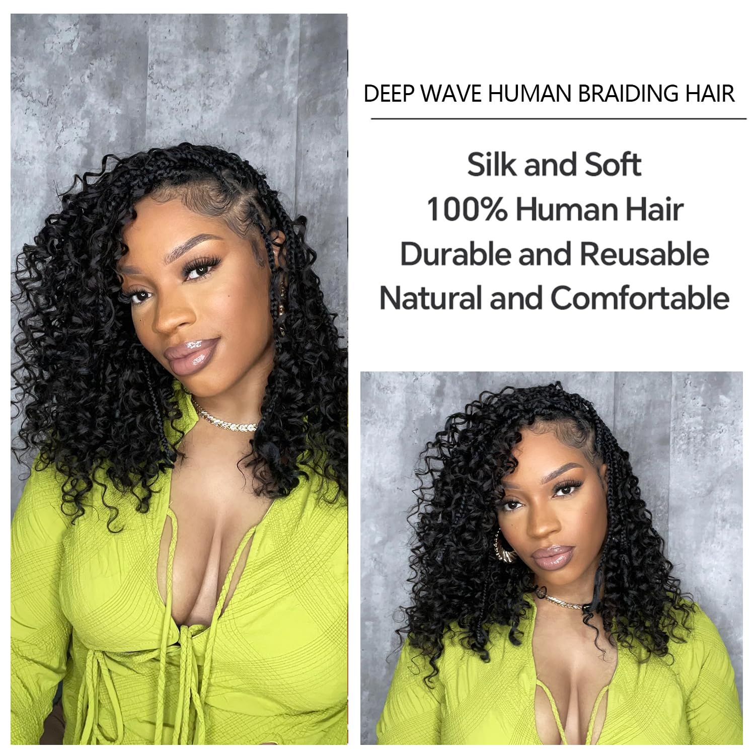 YWIGS deep wave held beside ruler displaying true 18-inch length benefit