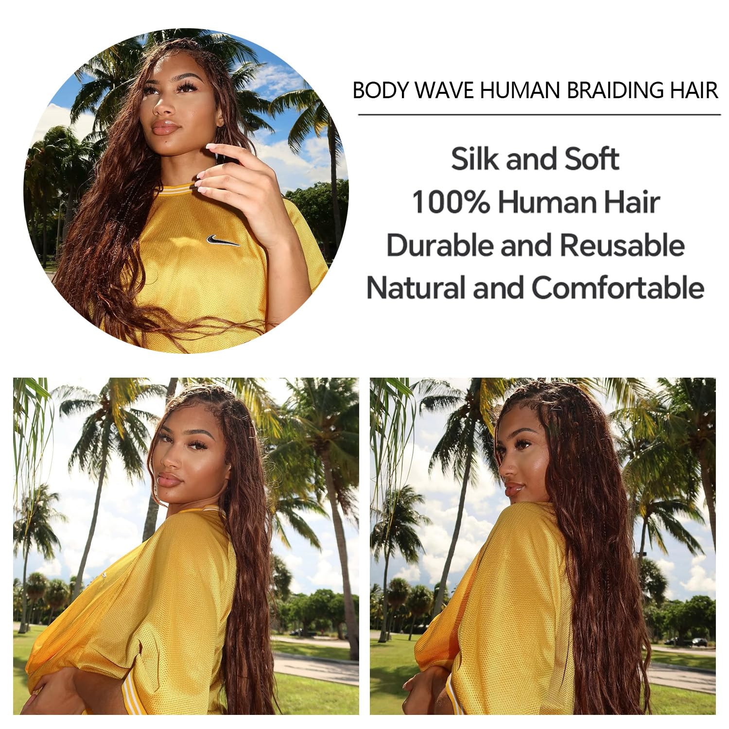 Y WIGS in-use boho braids lifestyle image demonstrating comfortable, natural-looking wear and confidence