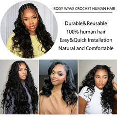 YWIGS hair in use during knotless crochet install for quick styling