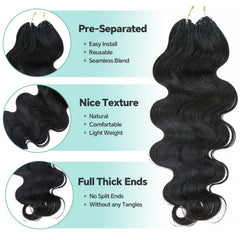 YWIGS close-up of pre-fluffed ends for smooth knotless blending