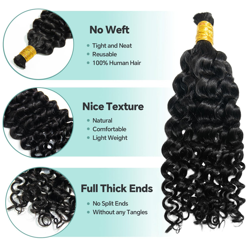 YWIGS close-up of water wave texture highlighting tangle-free feel and easy styling