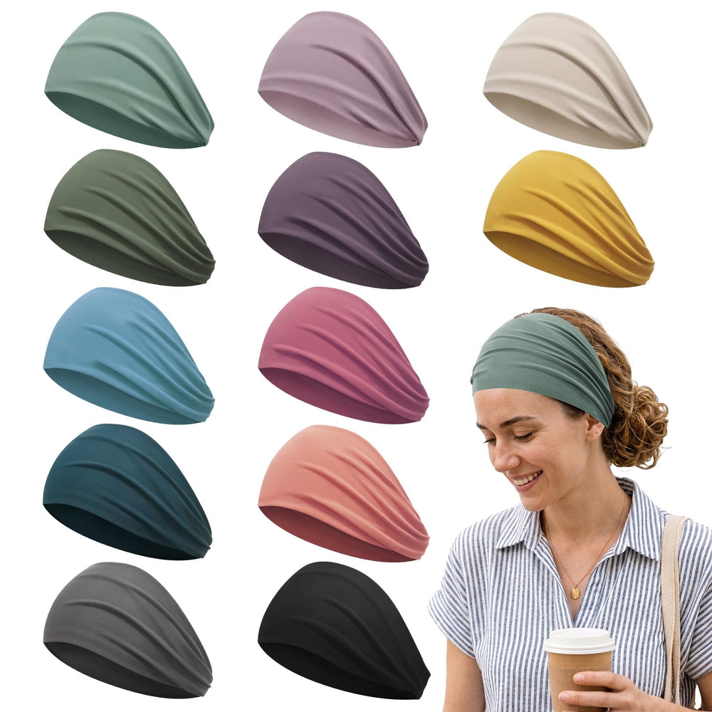 Z-CHARMMY front view of 12-pack headbands showing color variety and convenience