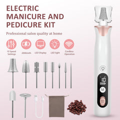 ZABOUL 10-piece bit set and accessories offering versatile nail care options