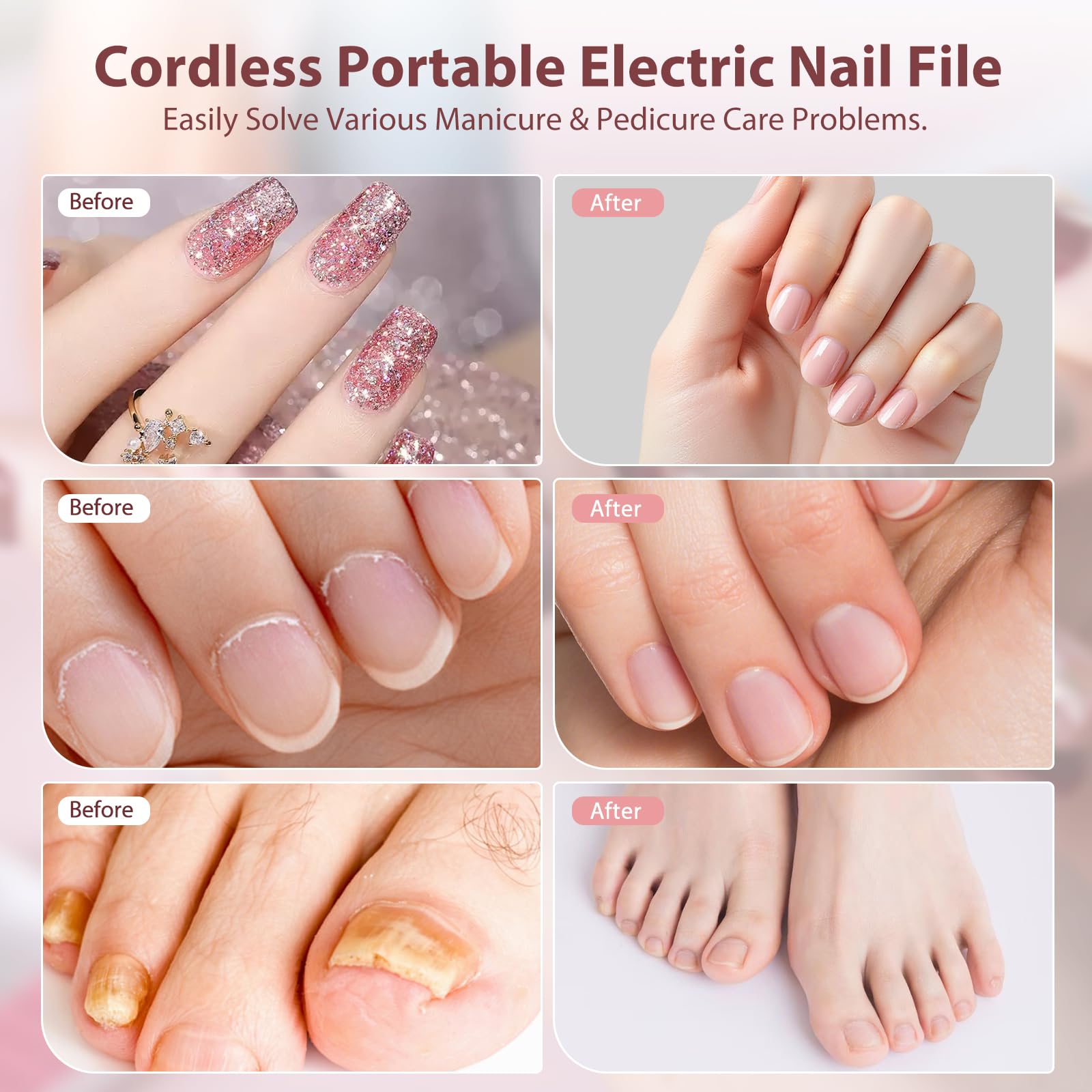 ZABOUL in use filing a natural nail delivering smooth professional finish