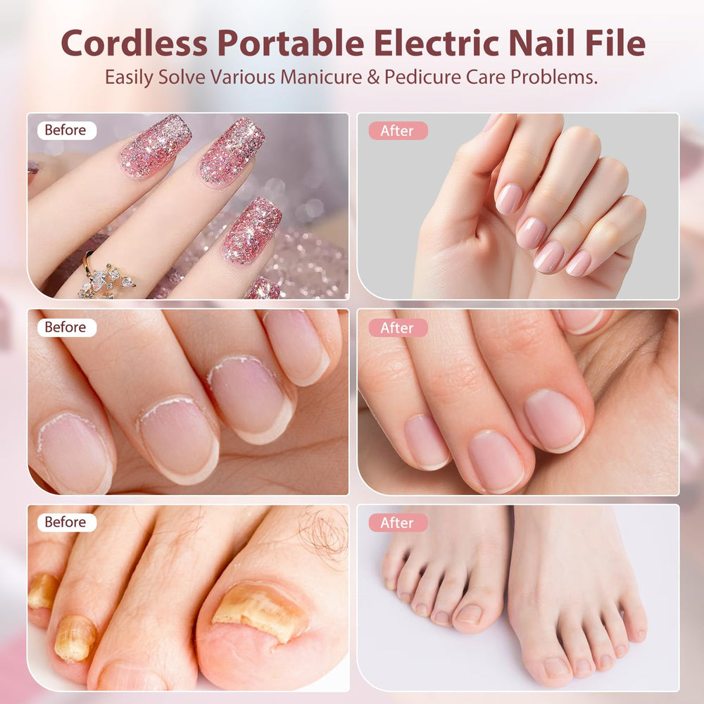 ZABOUL drill in use during manicure, precise filing and comfortable control benefit