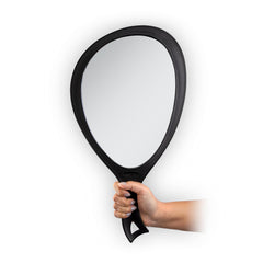 Zadro front view of large oval mirror showing full reflection benefit