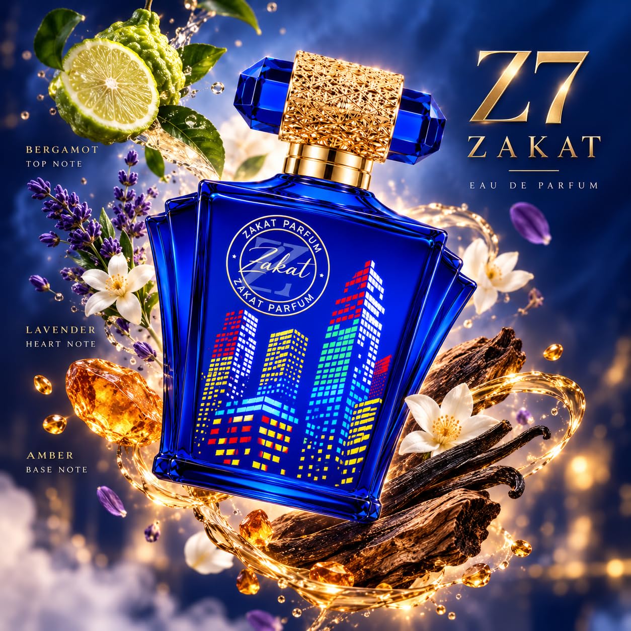 Zakat Z7 bottle in hand depicting 3.4oz scale and travel-friendly size