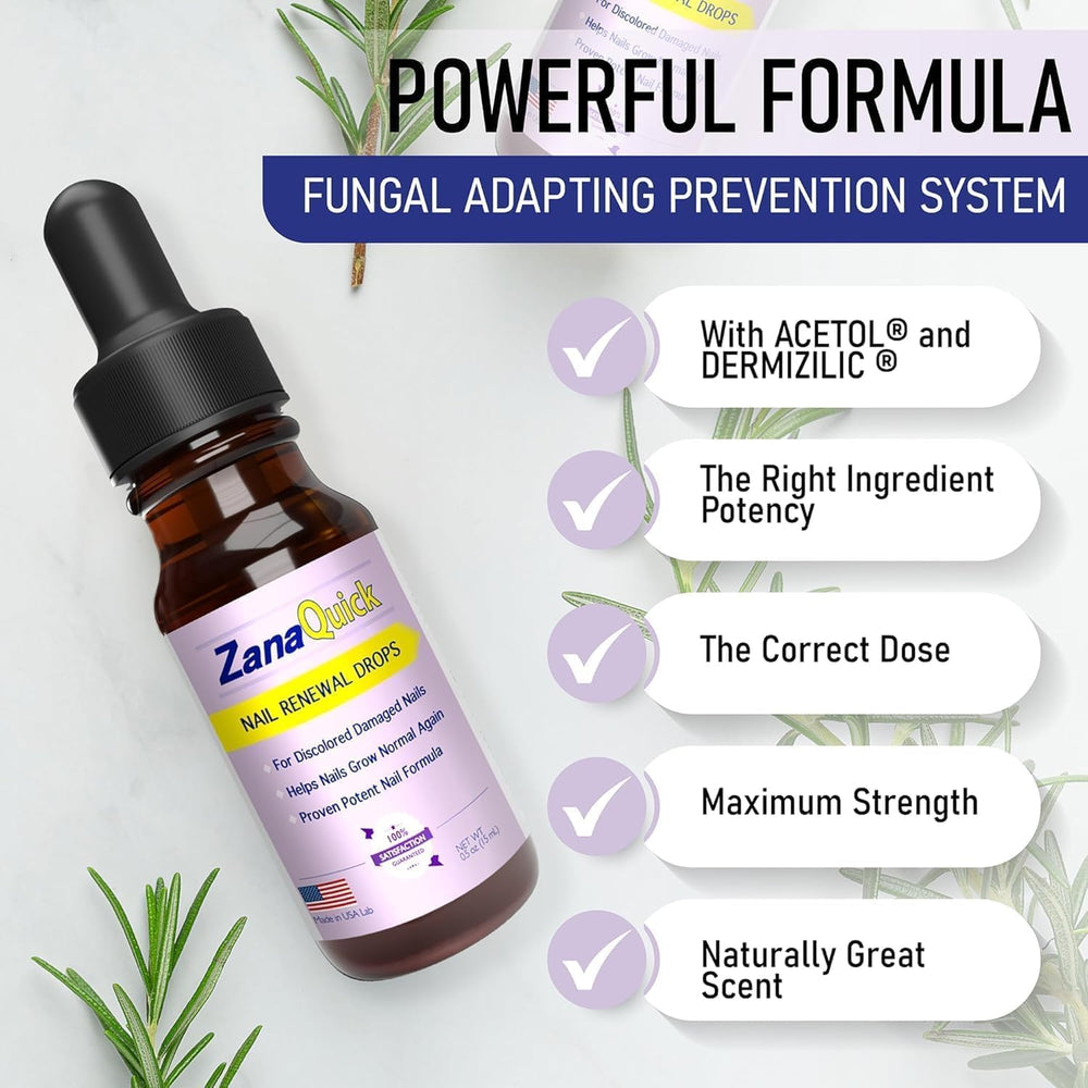 ZanaQuick on bathroom vanity with towel, suggests daily routine and visual renewal benefit