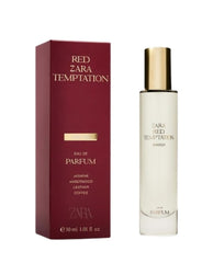Zara Red Temptation Winter front bottle view showing compact 30ml size and elegant finish