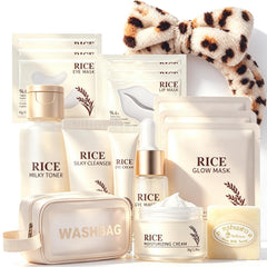 ZARICS front packaging showing complete rice skincare set and gift-ready appeal