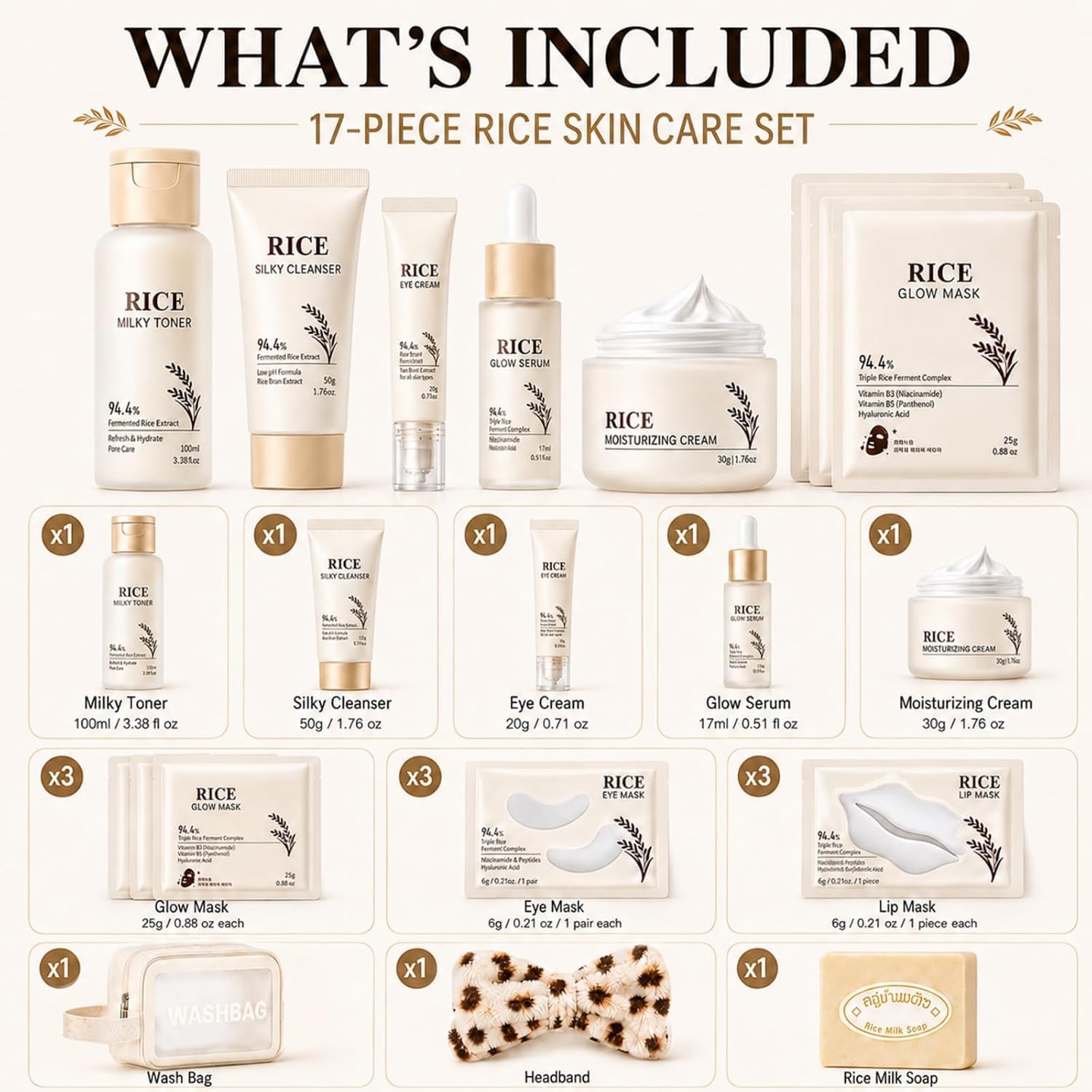 ZARICS open kit flatlay displaying all 17 pieces for a complete routine