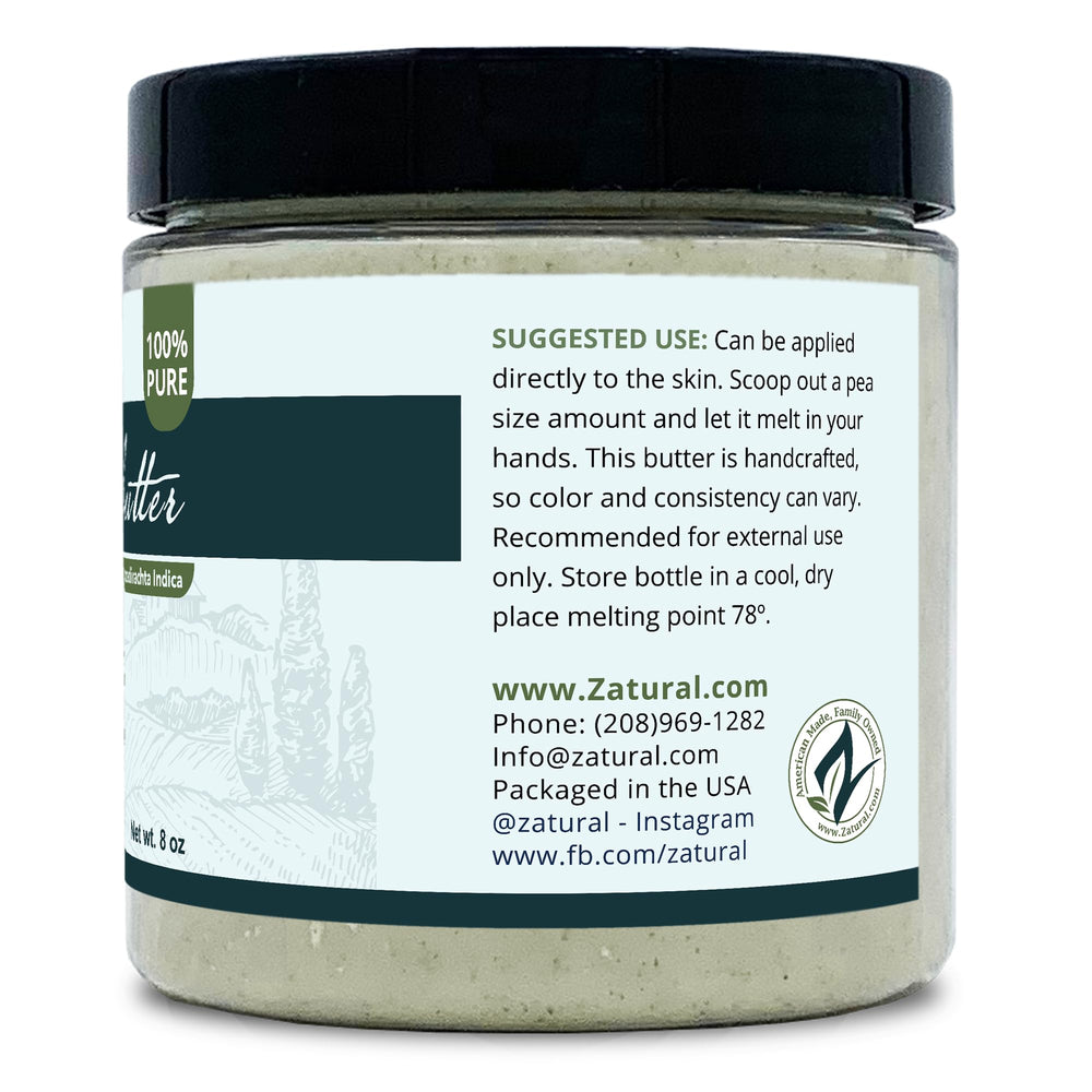 Zatural ingredients spread with neem, coconut and marula displayed