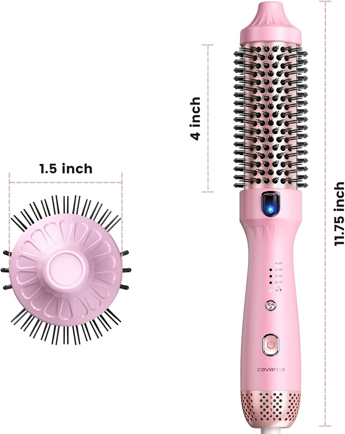 ZAVAREA next to ruler for size comparison showing compact 1.5-inch barrel benefit