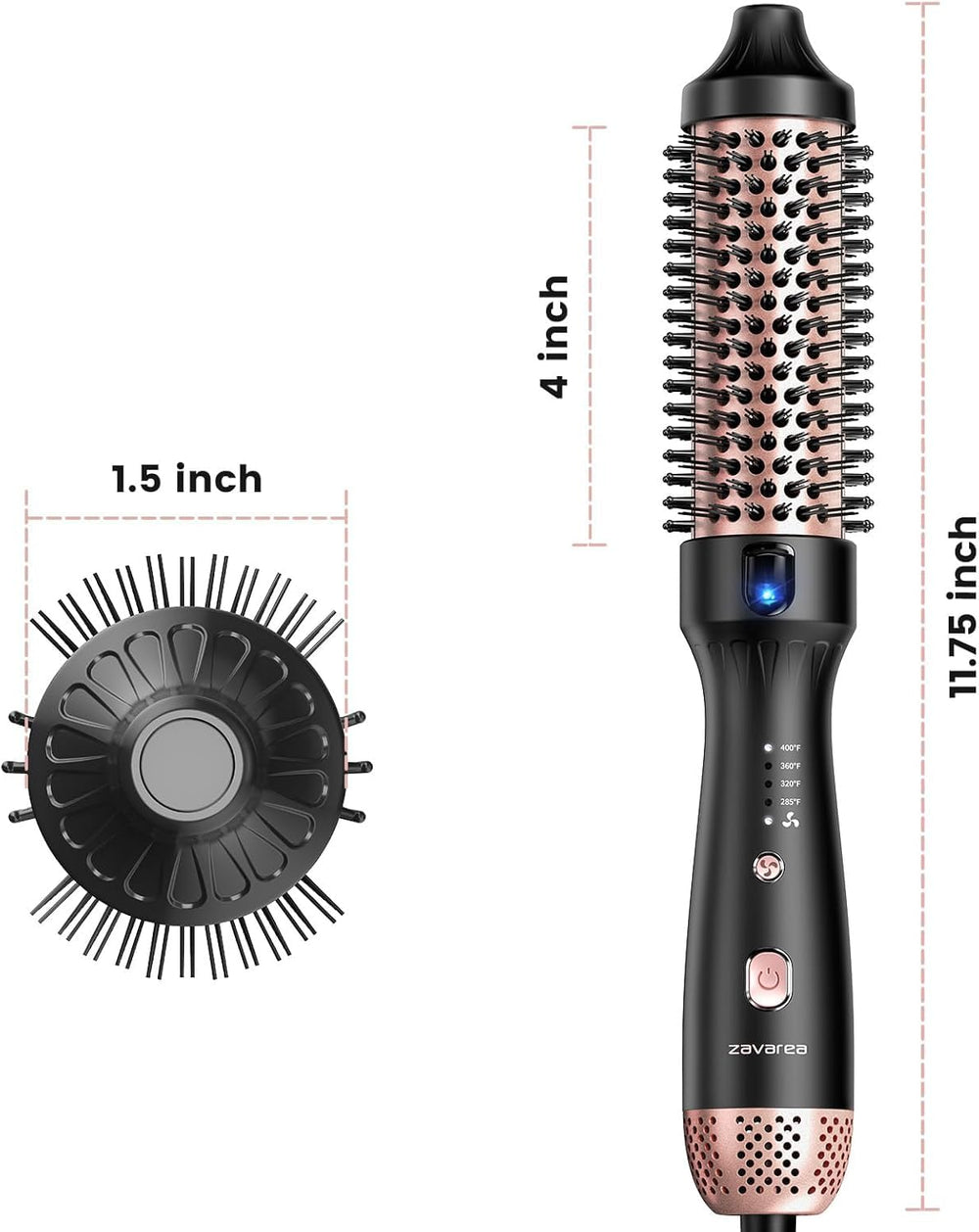 ZAVAREA styling result on hair showing loose waves and added volume benefit