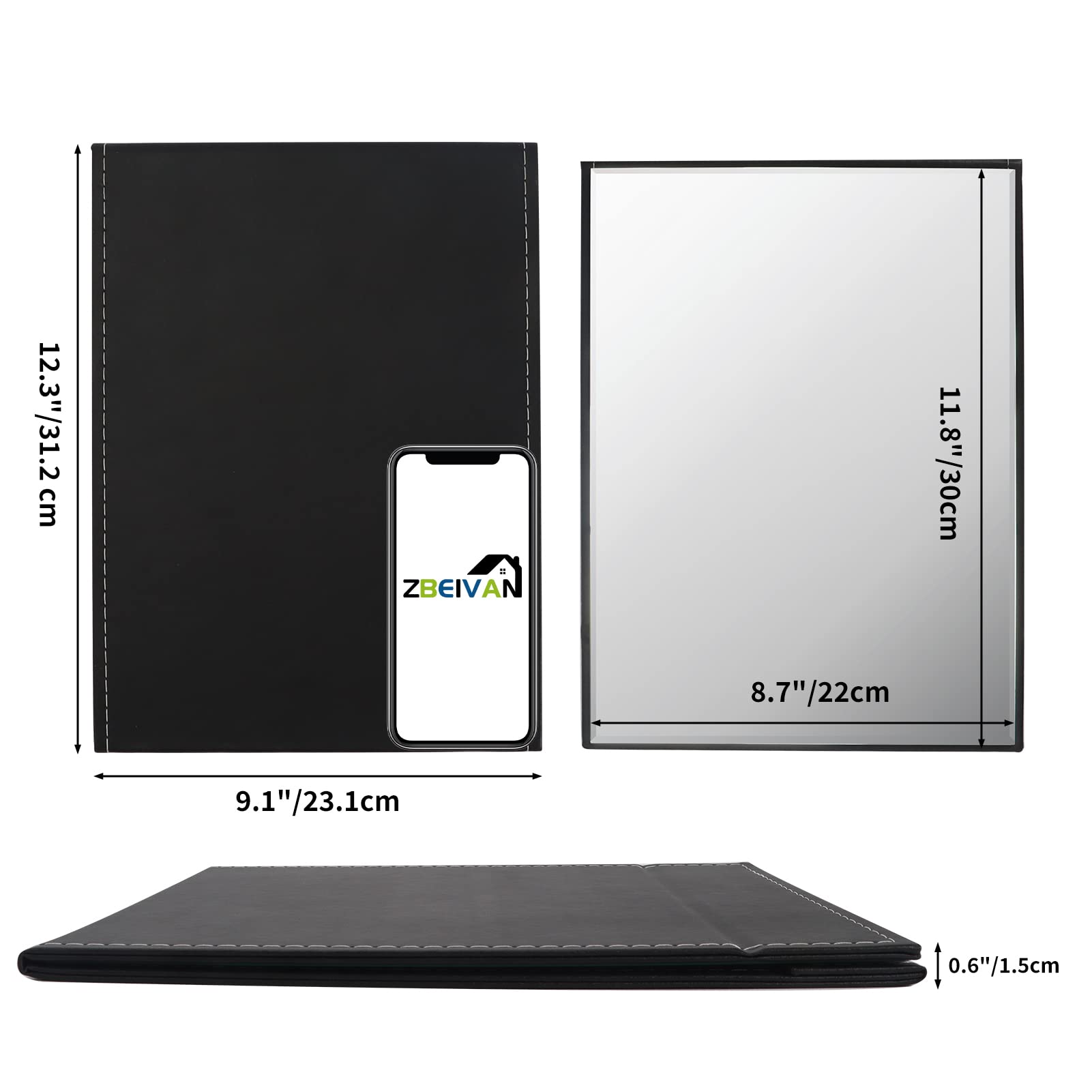 ZBEIVAN folded flat next to passport showing compact travel convenience