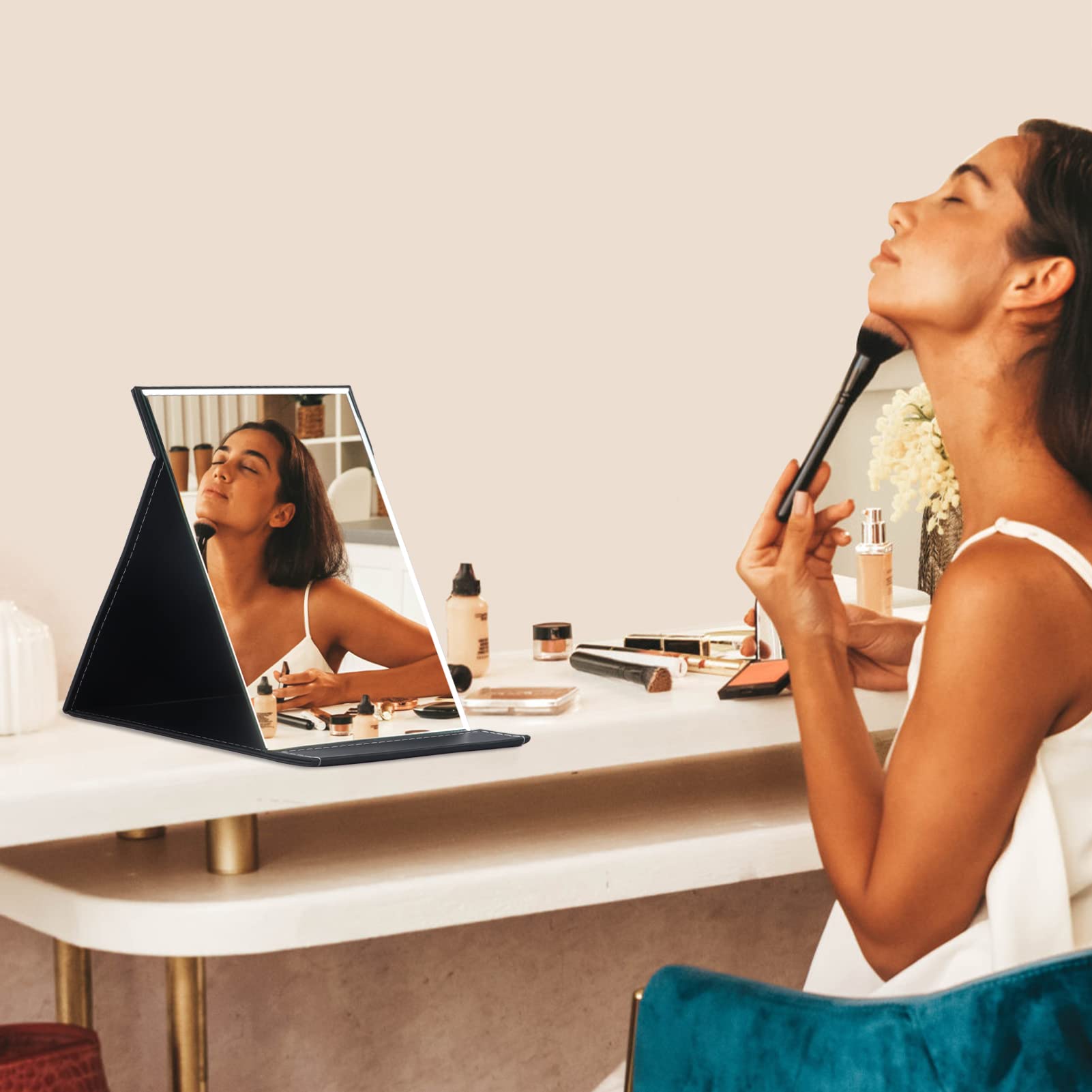 ZBEIVAN on a dresser with cosmetics showing stylish vanity presence