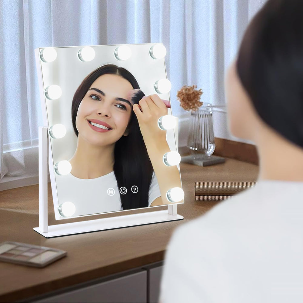 ZBOCAI mirror lit in cool mode showing daylight-like brightness for accurate colors