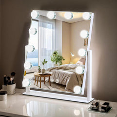 ZBOCAI front view of mirror showing full 13x11 reflective surface and bulbs for clearer application
