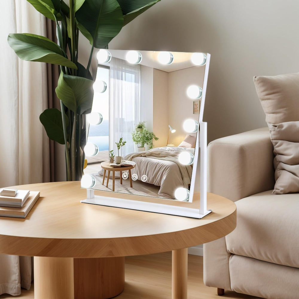 ZBOCAI mirror lit in natural mode offering balanced light for everyday makeup