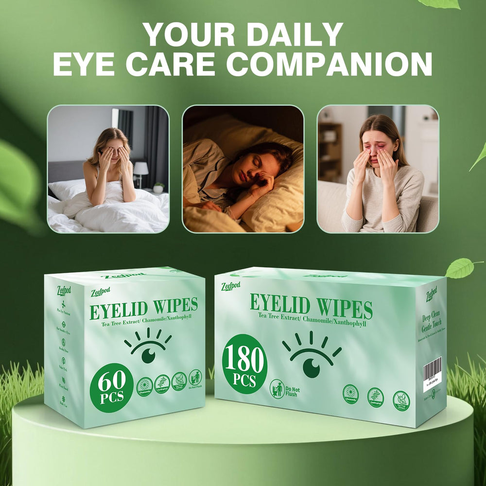 Zeefpod wipes inside travel bag ready for on-the-go eyelid care
